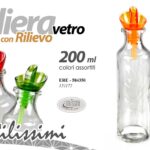 BOTTIGLIA OLIO OLIERA CHEF VETRO DISPENSER SALVAGOCCIA CONTENITORE AS 200ML
