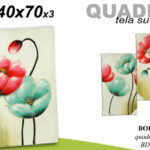 QUADRO STAMPA SU TELA Canvas LEGNO FIORI COLORATI VIVACI MODERNO ASSORT 40*70 cm