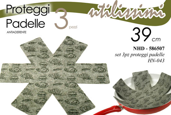 8025569586507 SET 3 SALVAPADELLE SALVAPADELLE PROTEZIONE PROTEGGI PENTOLE ANTIADERENTE 39 CM - immagine 1