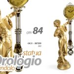 OROLOGIO A PENDOLO CON STATUA DEA ORO 84 CM DONNA ARREDO BAROCCO VERTICALE CLASS