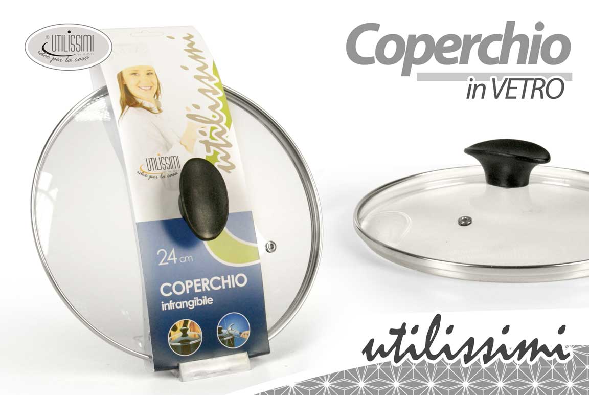 8025569587689 COPERCHIO VETRO INFRANGIBILE PER PENTOLA PADELLA 22CM CUCINA - immagine 1