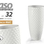 VASO BIANCO CERAMICA FIORI ELEGANTE CENTROTAVOLA EVENTI CLASSICO MODERNO 32 cm