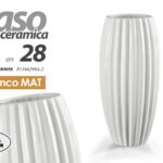 VASO FIORI VASETTO PORTA FIORI CERAMICA ORGANZA CENTROTAVOLA BIANCO MATT 28 CM