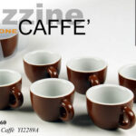 Set 6 tazzine caffè bar espresso tazza bassa porcellana pesante marrone 95 ml
