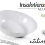 Insalatiera ciotola tonda buffet giardino feste campeggio melamina bianca 25 cm