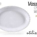 Vassoio piatto portata cucina ovale buffet feste melamina bianco robusto 48*34