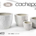 4 VASI CACHEPOT CERAMICA MODERNO CLASSICO VINTAGE VASO MARGHERITE 30/23/17/10 cm