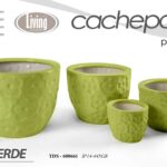 4 VASI CACHEPOT CERAMICA PORTA PIANTA MODERNO CLASSICO MARGHERITE 30/23/17/10 cm