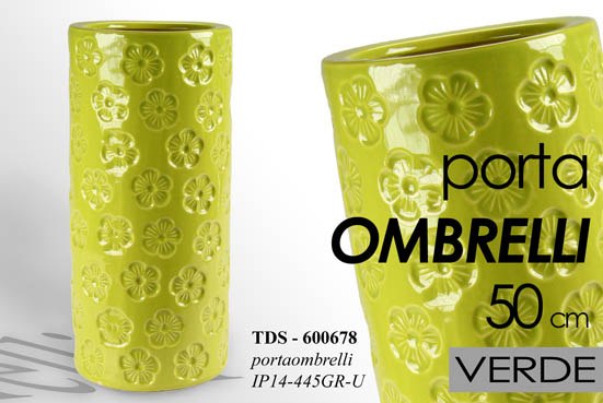 8025569600678 PORTA OMBRELLI CERAMICA TONDO INGRESSO CLASSICO MODERNO Design MARGHERITE 50cm - immagine 1