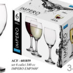 6 CALICI MAXI CALICE ACQUA VINO ROSSO BIANCO BICCHIERI DA TAVOLA IMPERO 340 ML