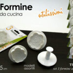 SET 3 FORMINE ESPULSIONE TAGLIABISCOTTI STAMPI CAKE DESIGN PASTA DI ZUCCHERO