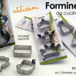 SET 3 FORMINE TAGLIABISCOTTI FORME STAMPI DOLCI BISCOTTI ACCIAIO CUCINA 7 CM