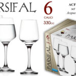 6 CALICI MAXI CALICE ACQUA VINO ROSSO BIANCO BICCHIERI DA TAVOLA PARSIFAL 330 ML