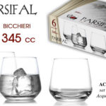 SET 6 BICCHIERI DA TAVOLA ACQUA VINO ROSSO BIANCO VETRO MODERNO PARSIFAL 345 ML