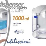 DISPENSER PORTA SAPONE LIQUIDO DA PARETE DOSATORE 1 LITRO MURO Gel Igienizzante