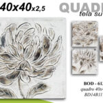 QUADRO STAMPA SU TELA Canvas LEGNO FIORE COLOR SPENTO MODERNO ASSORT 40*40 cm