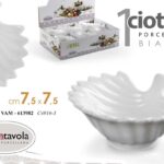 Ciotolina foglia dessert ciotola aperitivo buffet porcellana bianca moderna 7 cm