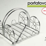 Porta tovaglioli salvaspazio moderno cucina tavola metallo cromo 20*20*16 cm