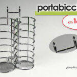 Porta bicchieri verticale organizer aggancio barra sottopensile cucina metallo