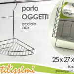 Mensola barra sottopensile portaoggetti cucina acciaio inox robusto 40x27x25 cm
