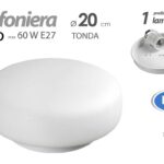 APPLIQUE VETRO LAMPADARIO 25 CM 1 LUCE PARETE TONDA DECO DELUXE