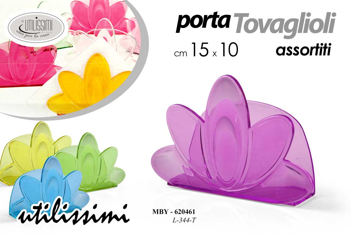 8025569620461 Porta tovaglioli portatovaglioli plastica fiore moderno organizer tavola 15x10 - immagine 1