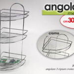 Mensola angolare doccia 3 piani angolo bagno salvaspazio metallo cromo h52*30*22