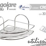 MENSOLA DOCCIA VASCA BAGNO PORTA OGGETTI ACCESSORI ANGOLARE CROMO 30*22*h13CM