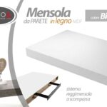 MENSOLA 80*25*4 CM BIANCA PARETE KIT MONTAGGIO Reggimensola a Scomparsa SCAFFALE