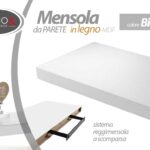 MENSOLA 120*25*4CM BIANCA TOTAL PARETE KIT MONTAGGIO Reggimensola a Scomparsa