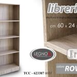 Libreria Scaffale LEGNO Design 4 Ripiani ROVERE SBIANCATO Casa Ufficio 170*60*2