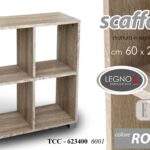 CUBO LIBRERIA h68*60*24 CM SCAFFALE BASSO MOBILETTO MODERNO LEGNO ROVERE