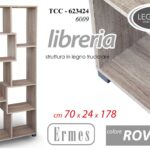 Libreria Design Moderna Scaffale 8 Ripiani Casa Ufficio ROVERE SBIANC H178*70*24