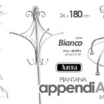 Attaccapanni Appendiabiti Piantana PORTA ABITI Metallo MODERNO BIANCO 180*24 CM