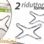 SET 2 RIDUTTORI FORNELLI CUCINA GAS PIANO COTTURA CAFFETTIERA METALLO 12 CM