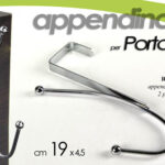 GANCIO DA PORTA Attaccapanni APPENDIABITI APPENDINO 2 POSTI METAL MODERNO 19*4,5