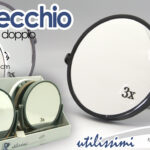 Specchio trucco tondo ingranditore bagno make up doppio plastica ass 19 cm