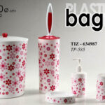 SET 5 ACCESSORI PATTUMIERA DOSATORE Sapone BICCHIERE SPAZZOLINO PORTA Scopino WC
