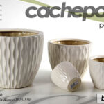4 VASI CACHEPOT VASO PORTA PIANTA CERAMICA MODERNO CLASSICO BIANCO 30/23/17/12cm