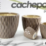 4 VASI CACHEPOT CERAMICA MODERNO CLASSICO VINTAGE VASO ONDE TORTORA 29/21/15/12