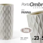 PORTA OMBRELLI CERAMICA STILE DELUXE TONDO STUDIO ECRù PANNA OPACO 51*23CM