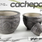 4 VASI CACHEPOT CERAMICA MODERNO CLASSICO VINTAGE VASO GREY ANTICATO 30/23/17/12