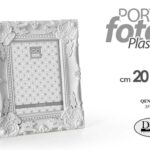 CORNICE PORTAFOTO DA TAVOLO STILE BAROCCO MODERNO CLASSICO BIANCO PLAST 20*25 CM