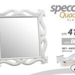 SPECCHIO DA PARETE QUADRATO BIANCO CLASSICO MODERNO SPECCHIERA ACRILICO 41*41 cm