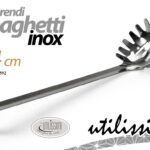 PRENDISPAGHETTI PRENDI SPAGHETTI SCOLA MESTOLO DA CUCINA ACCIAIO INOX 35 CM