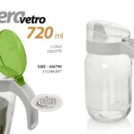 BOTTIGLIA OLIO OLIERA VETRO CON MANICO DISPENSER SALVAGOCCIA CONTENITORE 720ML