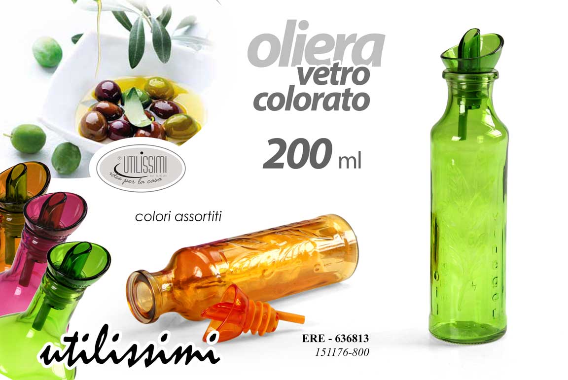 8025569636813 OLIERA DISPENSER OLIO SALVAGOCCIA TAPPO DOSATORE CONTENITORE BOTTIGLIA 200 ML - immagine 1