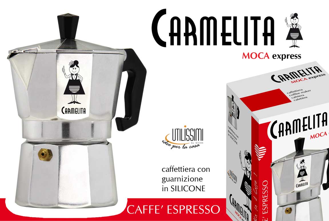 8025569637209 MACCHINA Caffè MOKA ESPRESSO CARMELITA CAFFETTIERA MANUALE ALLUMINIO 1/2 TAZZA - immagine 1