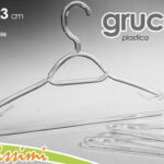 6 Grucce appendiabiti armadio abiti vestiti salvaspazio plastic trasparente 41cm