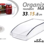 Organizer contenitore frigo cucina salvaspazio cassetto dispensa plast 33x15x8cm
